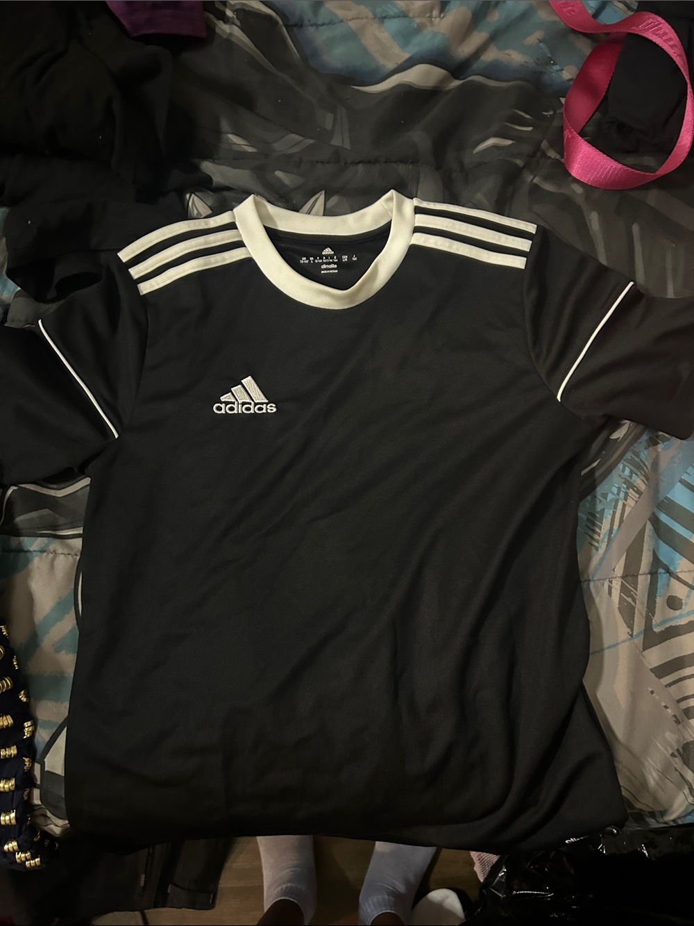 adidas Black Men’s Athletic Jersey with White Accents